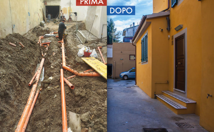 Il cantiere a Pisa di Via Corridoni